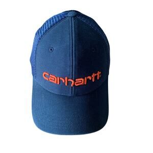 Carhartt Blue Mesh Trucker Snap Back Cap Hat One Size Adjustable New
